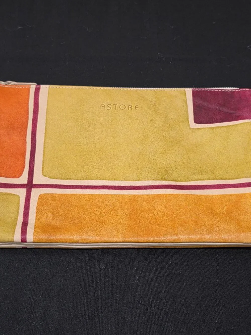 Hand-Painted Italian Leather Sachet Pouch ASTORE Acquerello Venzia Bag Purse